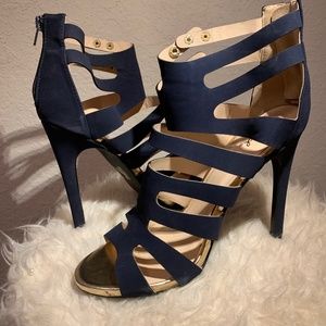 Qupid Navy Blue Strappy in Heels